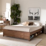 All Wood Queen Platform Bed Frame With Storage