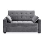 Augustus Microfiber Convertible Sofa Queen Size Bed In Grey