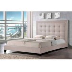 Baxton Studio Hirst Platform Bed Queen Light Beige