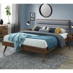 Mid Century Modern Upholstered Queen Bed