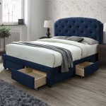 Queen Size Velvet Bed With Storage